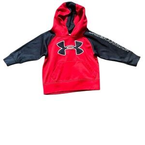 Boys Under Armour Red and Black Sweatshirt Hoodie Athletic Style size 2T
